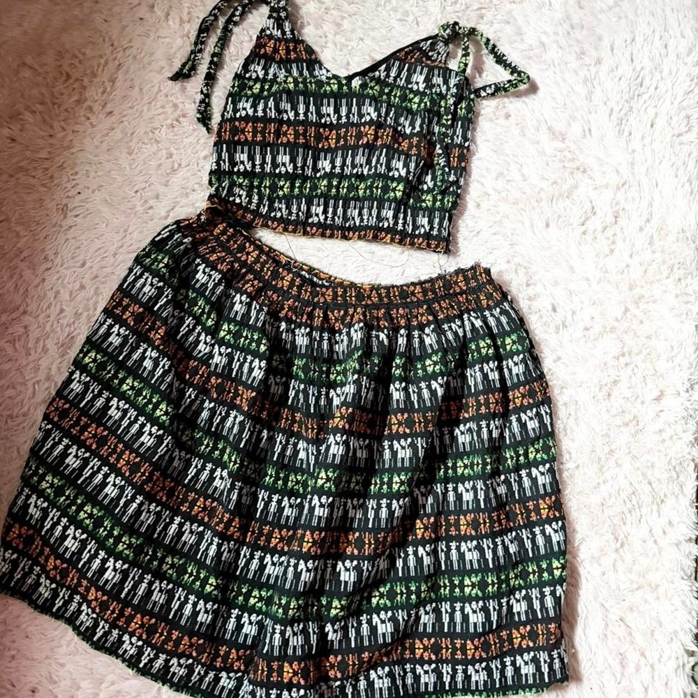 Tribal Geometric Abstract Indie Woven Artisan Hippie Alchemy Boho Set Womens M